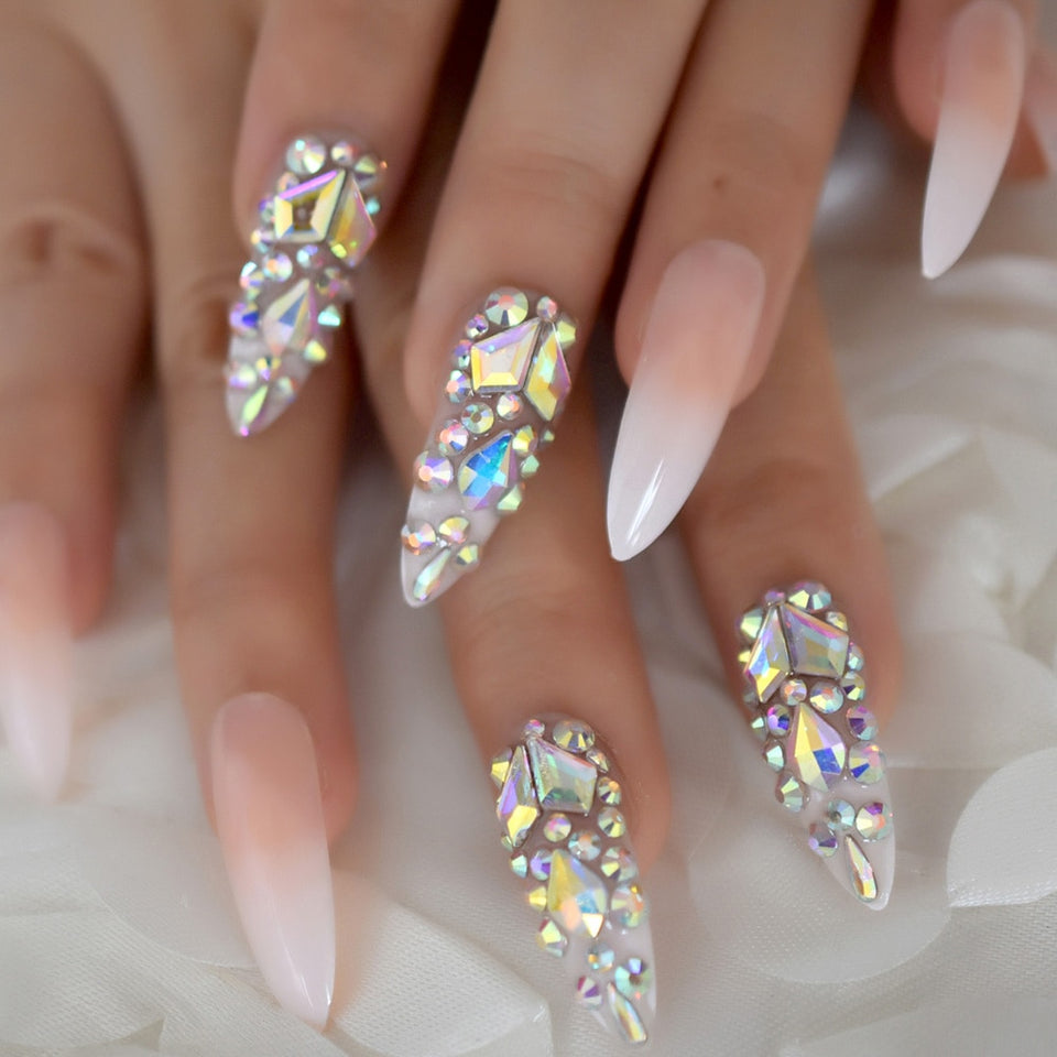 Ombre French Fake Nails - GadgetsPerfect